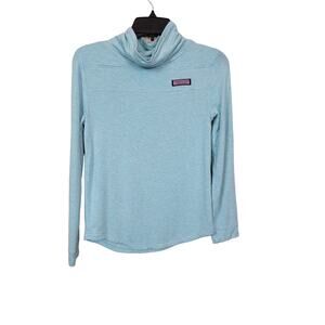 Vineyard Vines Martha's Vineyard Mock Neck Long Sleeves Girls Pullover in Green